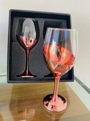 SET 2 COPAS VINO COBRIZADAS